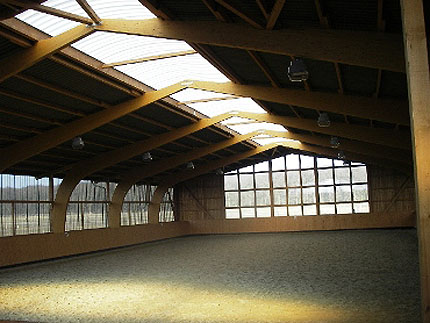 The indoor horse riding arena